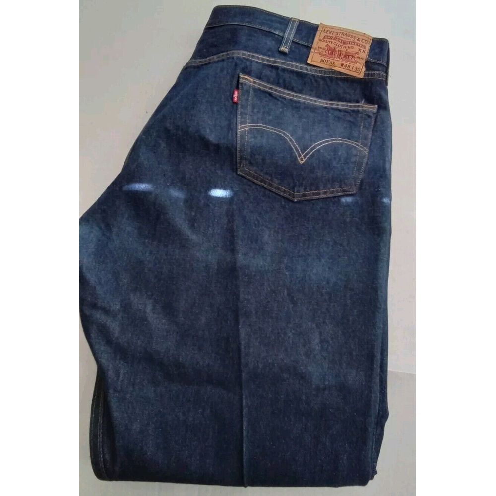 Levi's 501 XX Classic Straight‎ Leg Dark Blue Denim Jeans W48 L30 - Picture 10 of 10